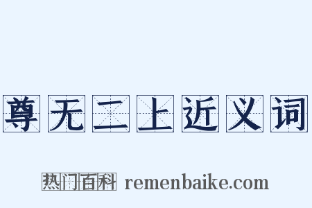 尊无二上近义词是什么意思的图片